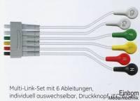 Multi-Link-Set, 6 Ableitungen, Druckknopf, IEC, 130 cm