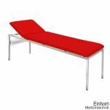 Untersuchungsliege ratiomed rot, verchromt, inkl. Rollenhalter (Polster 60 mm)