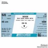 Seide DSPM 8 6/0=0,7 schwarz geflochten Nahtmaterial Fadenlänge 45 cm (24 Stck.)