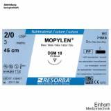 MOPYLEN DSM 18 5/0=1 blau monofil, Nahtmaterial Fadenlänge 45 cm (36 Stck.)