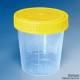 Urinbecher 100 ml mit Schraubdeckel gelb montiert, bestrahlt (5 Stck.)